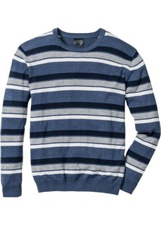 Пуловер Regular Fit в полоску (синий в полоску) Bonprix