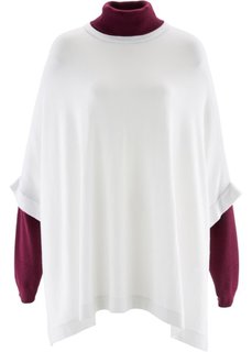 Пуловер в стиле пончо (цвет белой шерсти) Bonprix