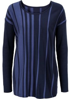 Пуловер оверсайз (темно-синий/индиго в полоску) Bonprix