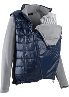Флисовая куртка для беременных с жилетом и карманом-вкладкой для малыша (темно-синий/серый меланж) Bonprix