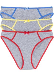 Трусики (3 шт.) (серый меланж) Bonprix