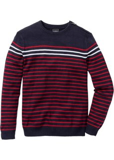 Пуловер Slim Fit (темно-синий/темно-красный в полоску) Bonprix