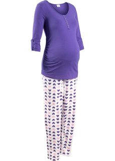 Пижама для кормящих мам (2 изделия) (лиловый/с рисунком) Bonprix