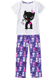 Детская пижама (2 изделия) (белый/лилово-синий) Bonprix