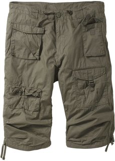 Удлиненные бермуды Loose Fit (темно-оливковый) Bonprix
