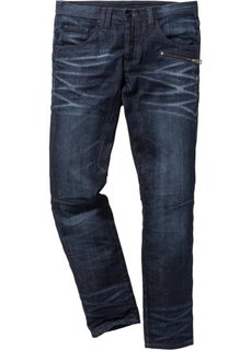 Джинсы Regular Fit Tapered, длина (в дюймах) 34 (темно-синий «потертый») Bonprix