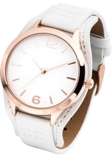 Классические наручные часы (белый/розово-золотистый) Bonprix