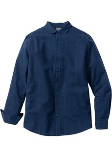 Рубашка Slim Fit с длинным рукавом (темно-синий в полоску) Bonprix