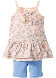 Сарафан с воланами + шорты (2 изд.) (нежно-розовый с рисунком) Bonprix