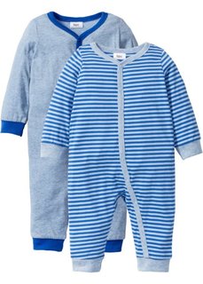 Мода для малышей из органического хлопка: комбинезон (2 шт.) (ледниково-синий/нежно-голубой/цвет белой шерсти) Bonprix