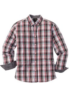 Клетчатая рубашка Regular Fit (черный/белый в клетку) Bonprix