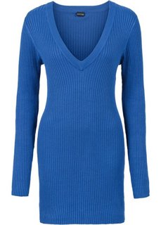 Удлиненный пуловер с разрезами (кобальтовый) Bonprix