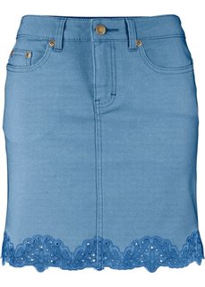Джинсовая юбка-стретч (голубой выбеленный) Bonprix