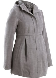 Мода для беременных: регулируемое полупальто с капюшоном (серый меланж) Bonprix