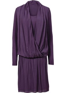 Трикотажное платье с шифоном (сливовый) Bonprix