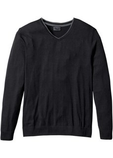 Пуловер Regular Fit с кашемиром (черный) Bonprix