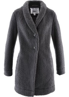 Длинная куртка в плюшевом дизайне (шиферно-серый) Bonprix