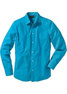 Рубашка стретч зауженного покроя (бирюзовый) Bonprix
