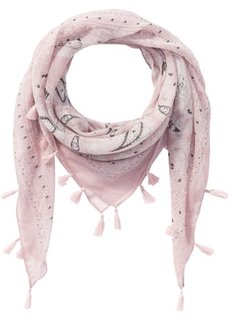 Квадратный платок с узором пейсли и кисточками (розовый) Bonprix