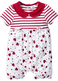 Мода для малышей: комбинезон из биохлопка, Размеры  56/62-92/98 (белый/темно-красный с рисунком) Bonprix