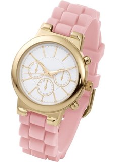 Часы на силиконовом браслете (жемчужно-розовый/розово-золотистый) Bonprix