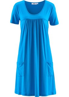 Трикотажное платье-блузон с коротким рукавом (капри-синий) Bonprix