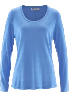 Пуловер на линии пуговиц (голубой) Bonprix