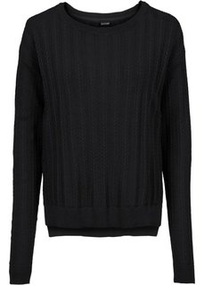 Вязаный пуловер (черный) Bonprix