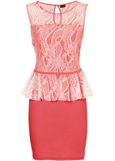 Коктейльное платье с кружевной верхней частью (омаровый) Bonprix