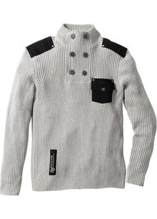 Эффектный пуловер облегающего покроя (светло-серый меланж) Bonprix
