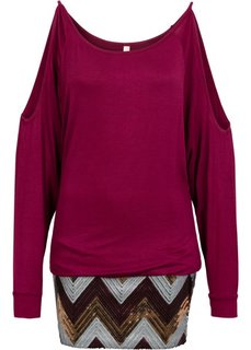 Платье с пайетками (красный) Bonprix