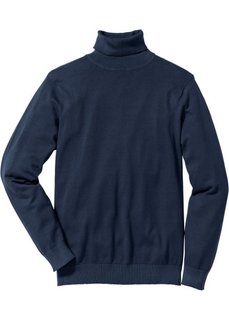 Пуловер Regular Fit с высоким воротником (темно-синий) Bonprix