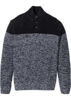 Пуловер Regular Fit (черный/белый) Bonprix