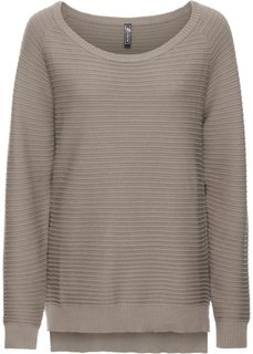 Пуловер объемной вязки (серо-коричневый) Bonprix