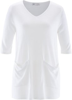 Удлиненный пуловер (цвет белой шерсти) Bonprix