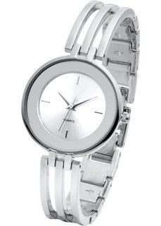 Часы на металлическом браслете (серебристый) Bonprix