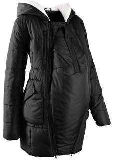 Мода для беременных: куртка с подкладкой и карманом-вкладкой для малыша (черный) Bonprix