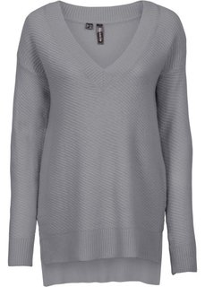 Пуловер в стиле оверсайз (серый) Bonprix