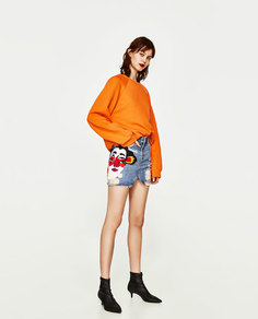 Джинсовая мини-юбка с разрывами «япония» Zara
