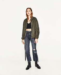 Куртка-бомбер с вышивкой на спине Zara