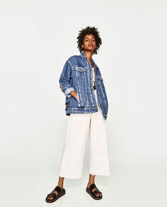 Джинсовая куртка с вышивкой Zara