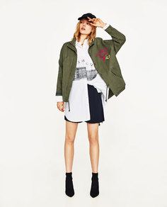 Куртка с вышивкой и заклепками Zara