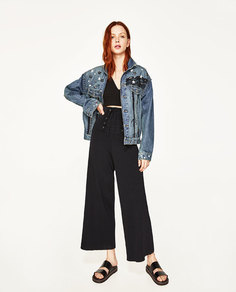Джинсовая куртка с металлическими деталями Zara