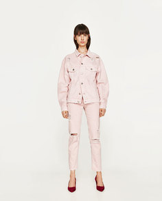 Розовая джинсовая куртка Zara
