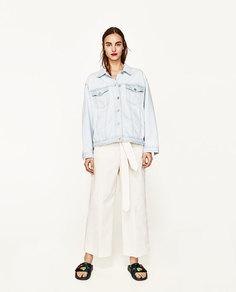 Джинсовая куртка с вышивкой «фрукты» Zara