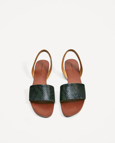 Двухцветные сандалии с тиснением Zara