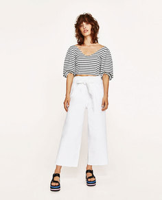 Сандалии на платформе с ремешками из атласа Zara