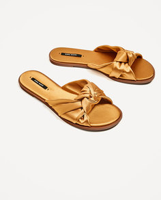 Сандалии из атласа с бантом Zara