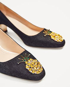 Туфли с деталью «ананас», на среднем каблуке Zara