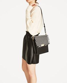 Сумка с плетеным узором на клапане Zara